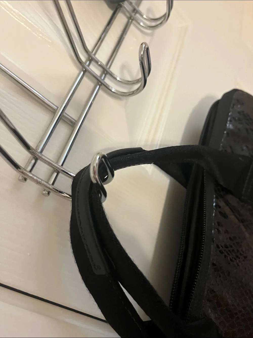 Tumi Black Snakeskin-Texture Laptop Briefcase with Shoulder Strap